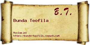 Bunda Teofila névjegykártya